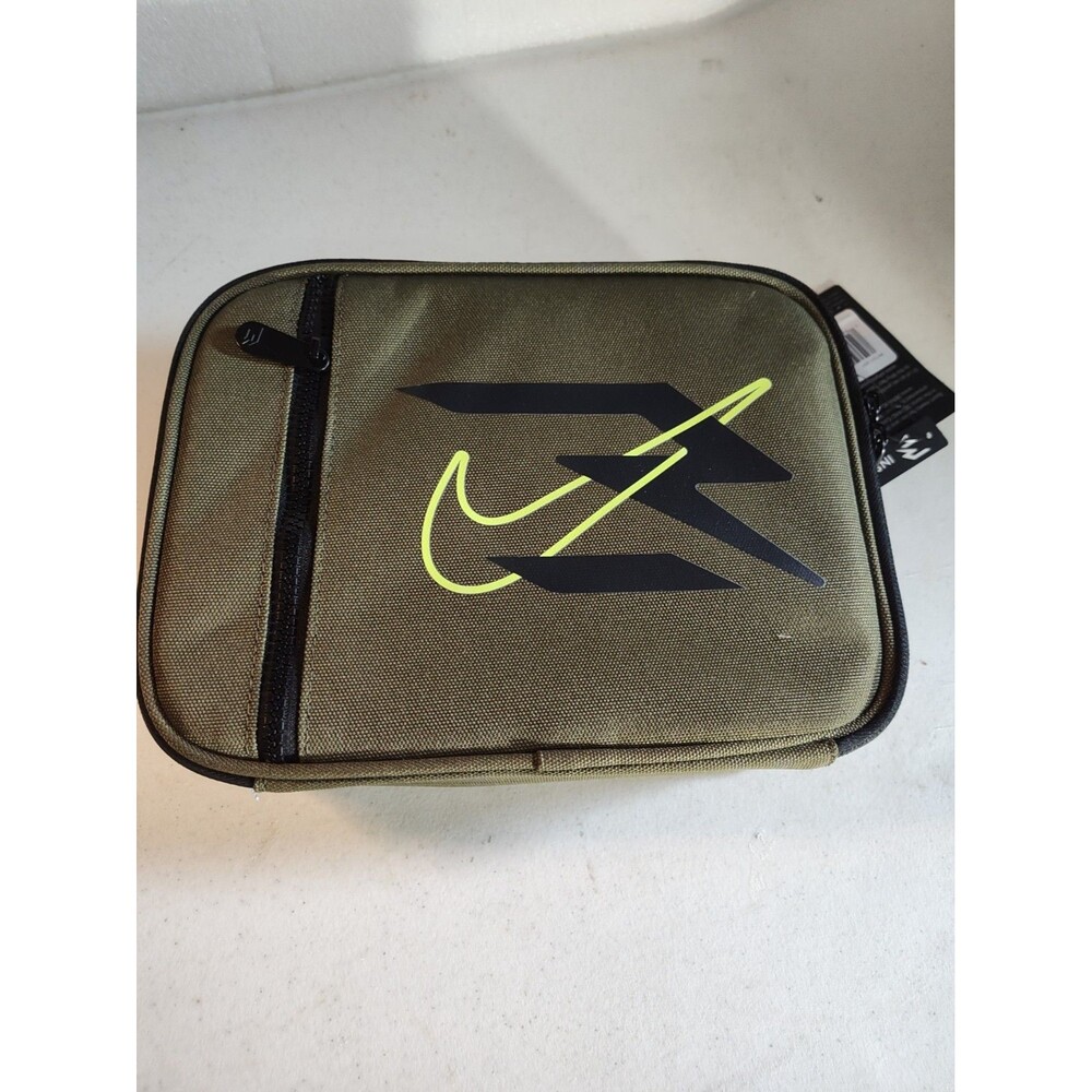 Nike Zoom Insulated Lunch Box Black Volt Neon Green Hard Liner  Bag Case 1188